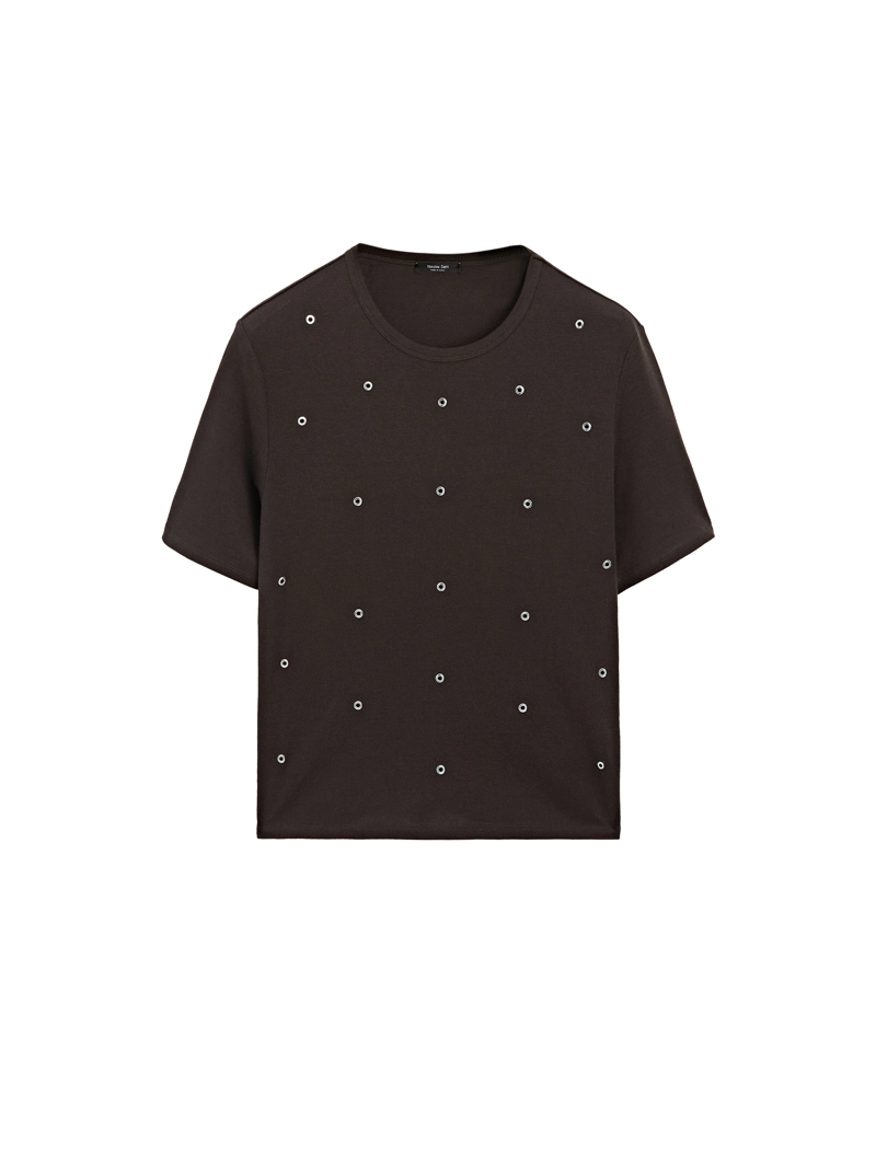 Футболка oversize с деталями люверсов