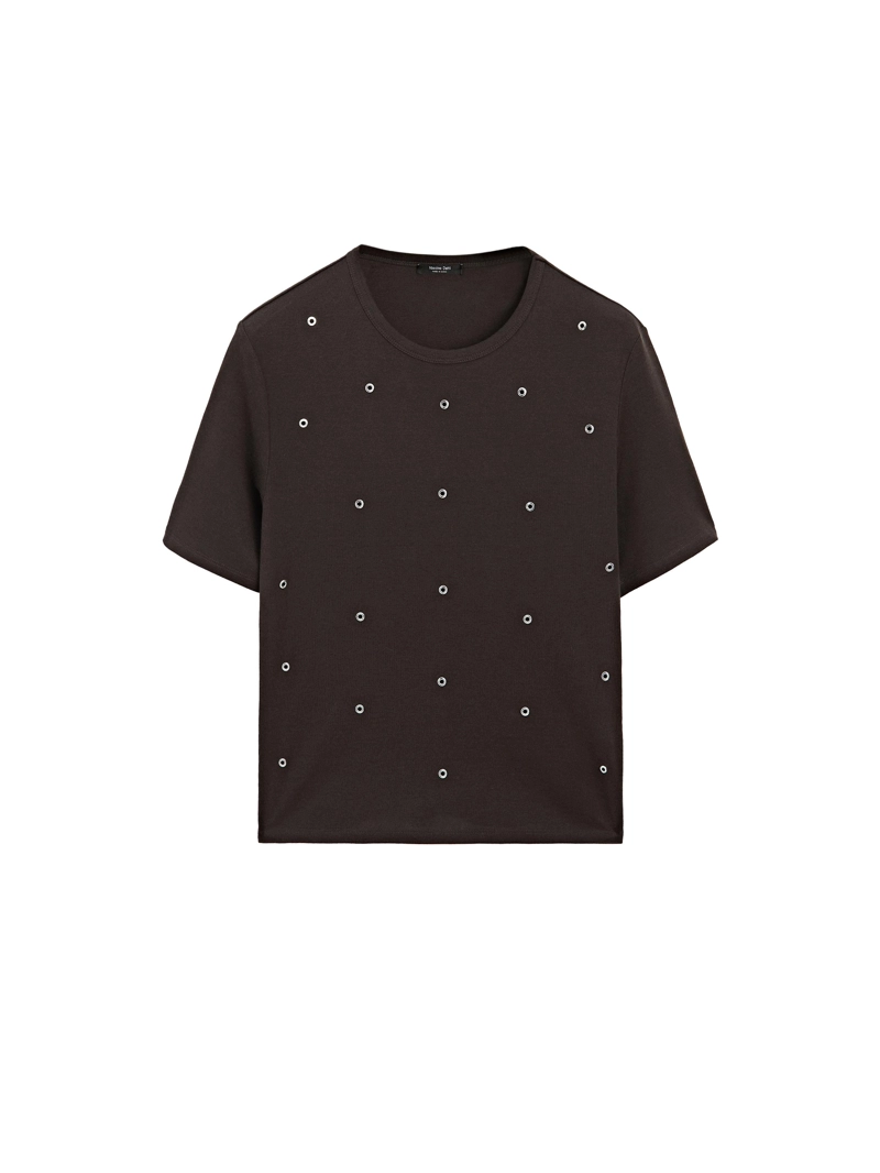 Футболка oversize с деталями люверсов