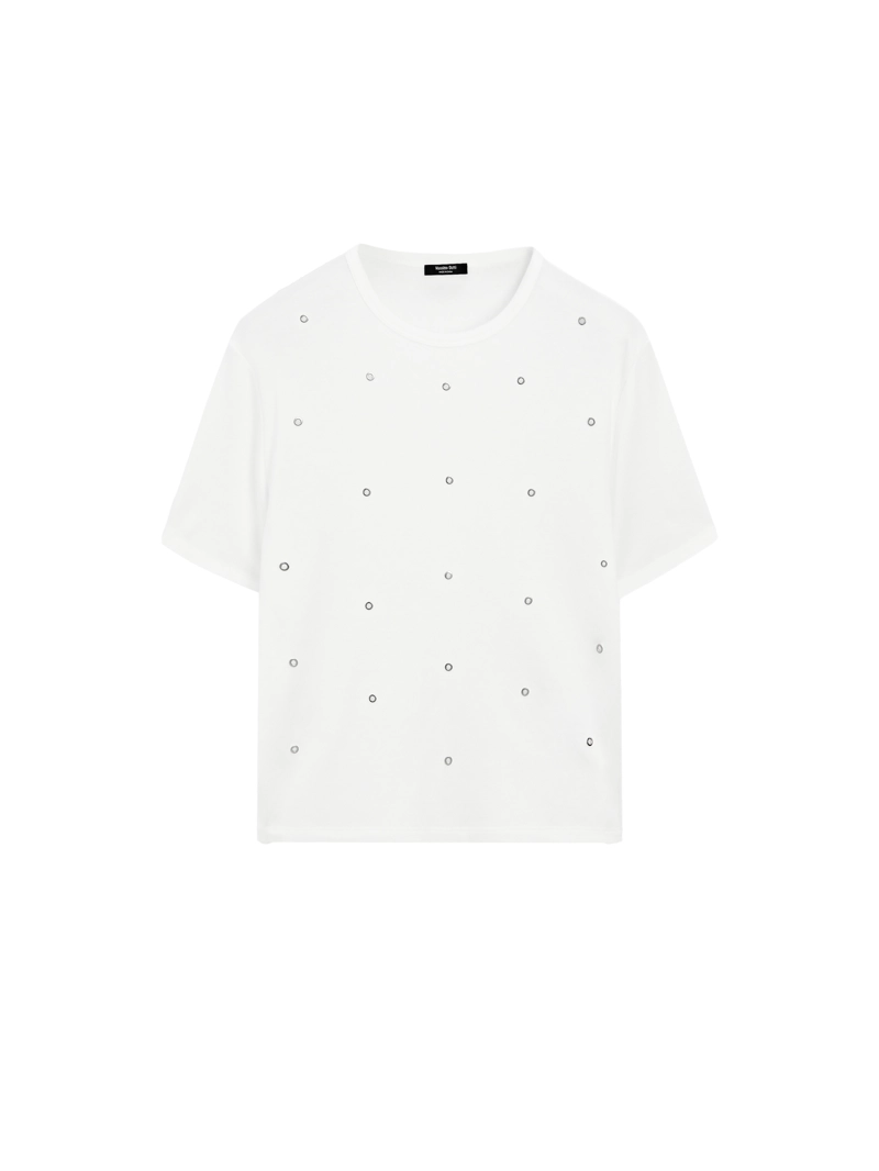 Футболка oversize с деталями люверсов