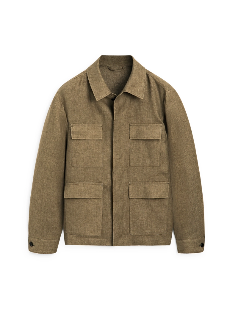 Пиджак overshirt с карманами из 100% льна
