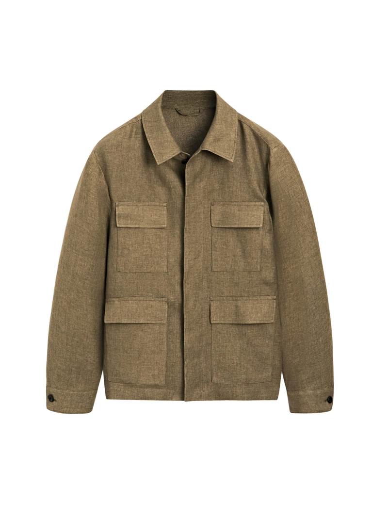 Пиджак overshirt с карманами из 100% льна