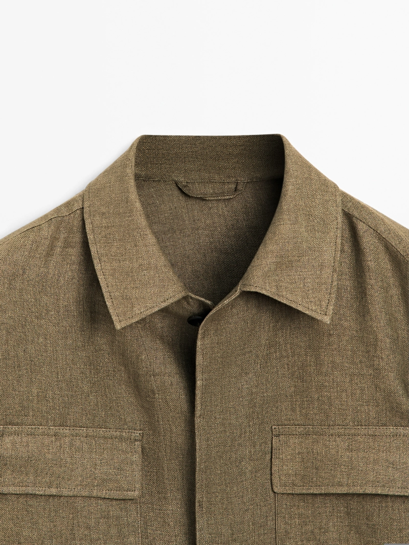 Пиджак overshirt с карманами из 100% льна