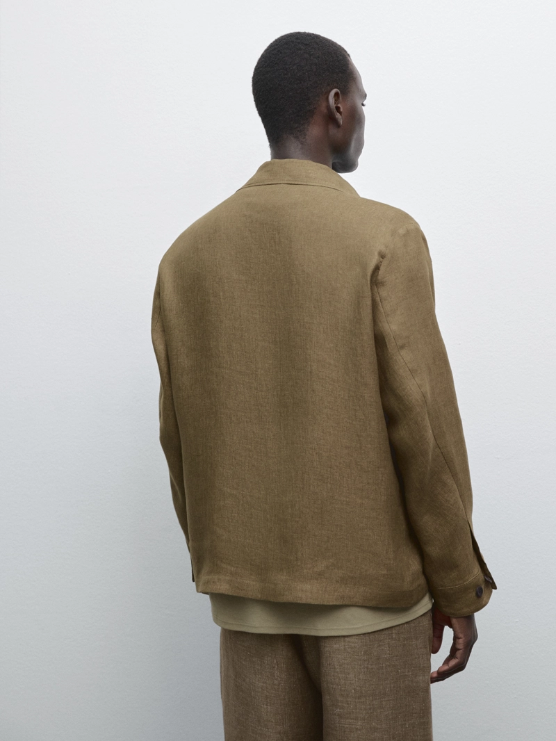 Пиджак overshirt с карманами из 100% льна
