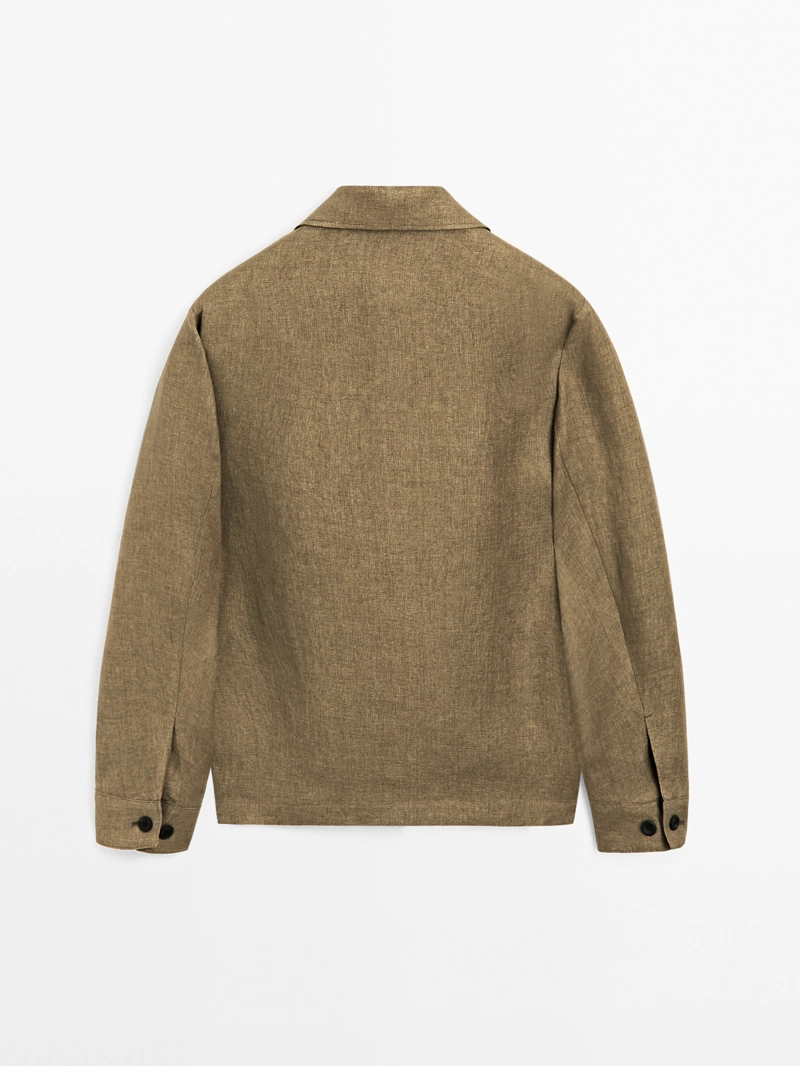 Пиджак overshirt с карманами из 100% льна