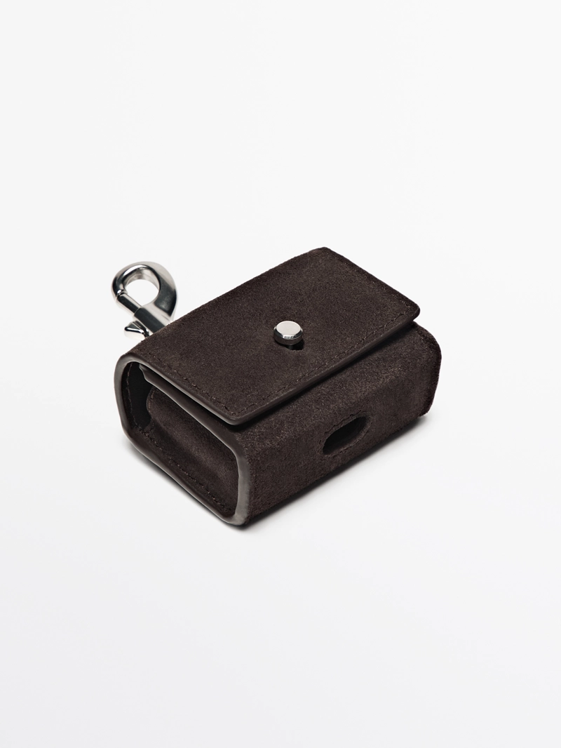 Чехол для наушников airpods из разделанной кожи