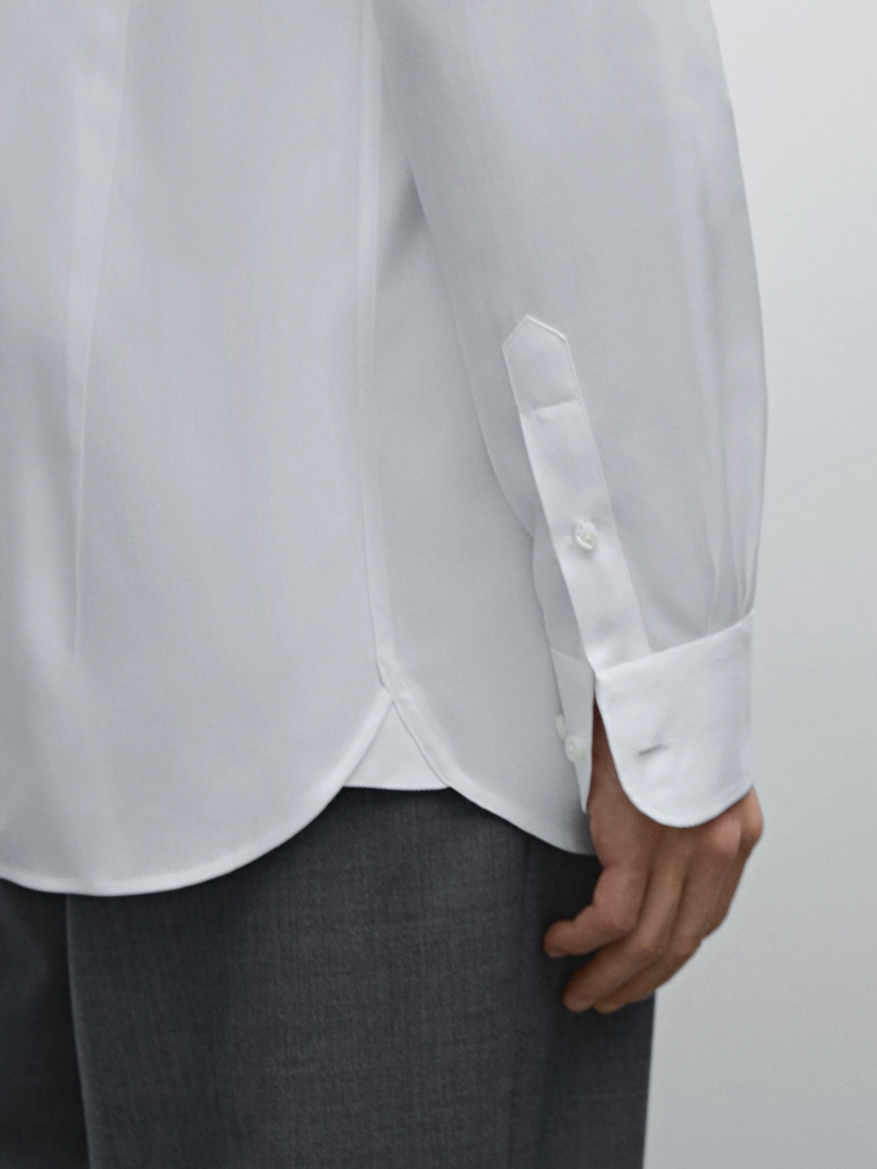 Рубашка из хлопка 100% slim fit твил