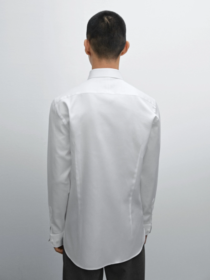 Рубашка из хлопка 100% slim fit твил