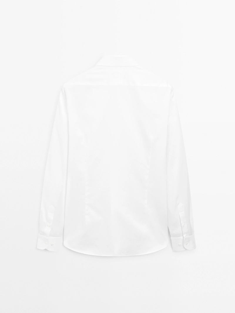 Рубашка из хлопка 100% slim fit твил