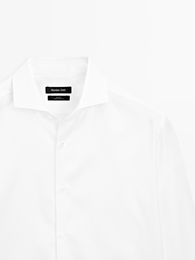 Рубашка из хлопка 100% slim fit твил