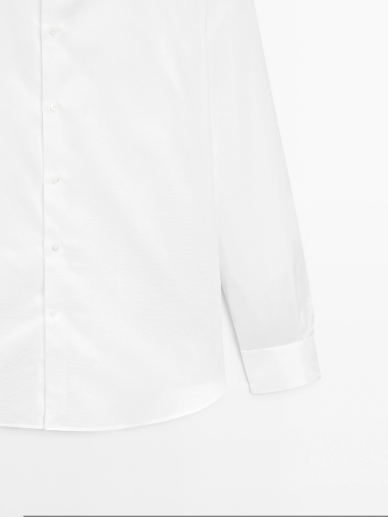 Рубашка из хлопка 100% slim fit твил