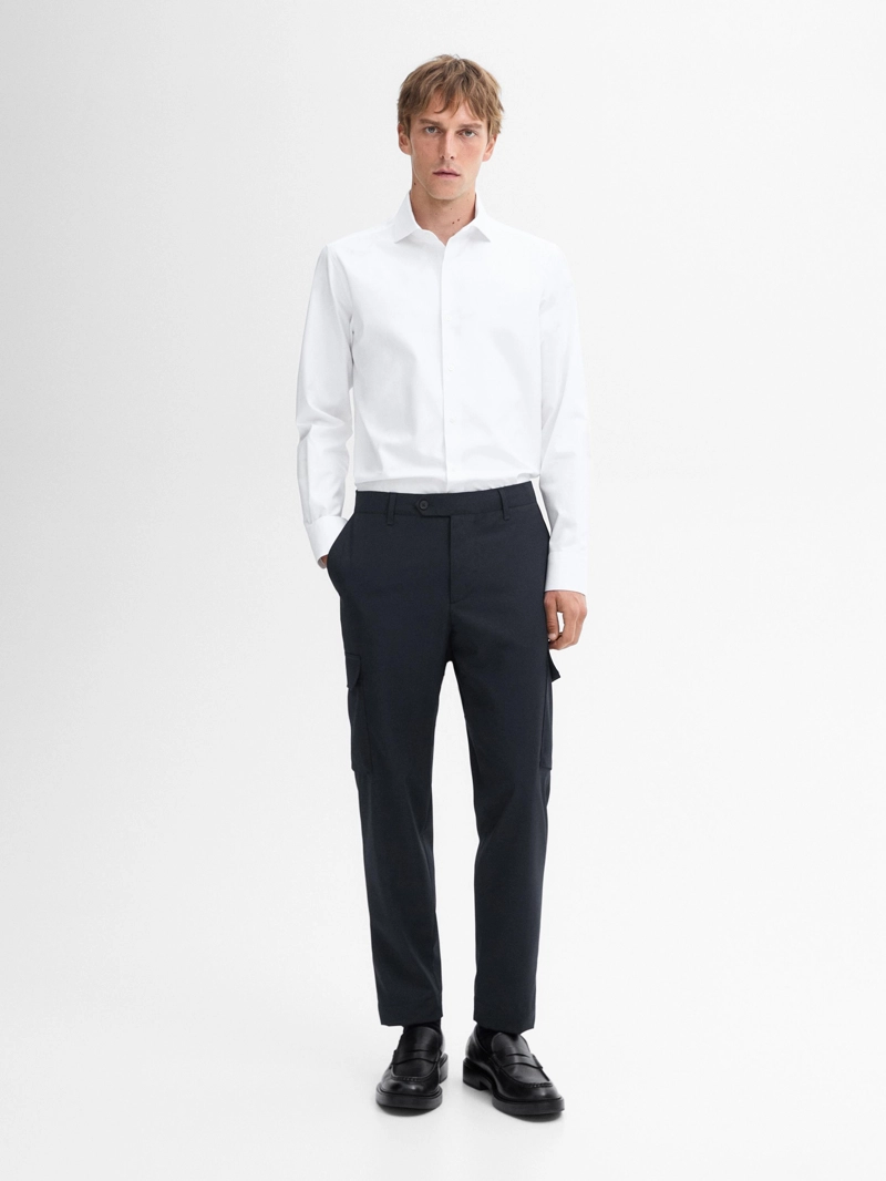 Рубашка slim fit из 100% хлопка
