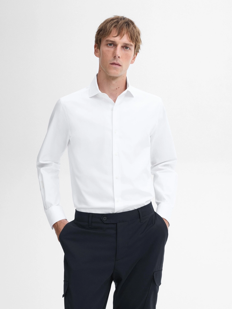Рубашка slim fit из 100% хлопка