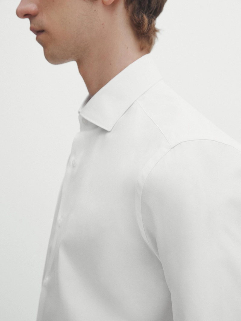Рубашка slim fit из 100% хлопка