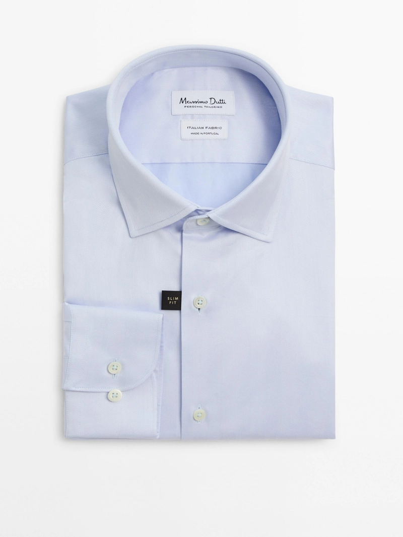 Рубашка slim fit из 100% хлопка