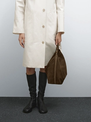 Сумка в форме ведра из разделочной кожи- Заказать в России