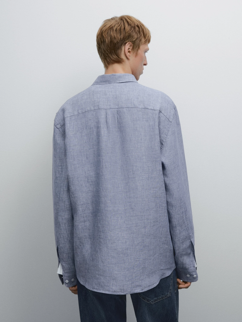 Рубашка regular fit из 100% льна