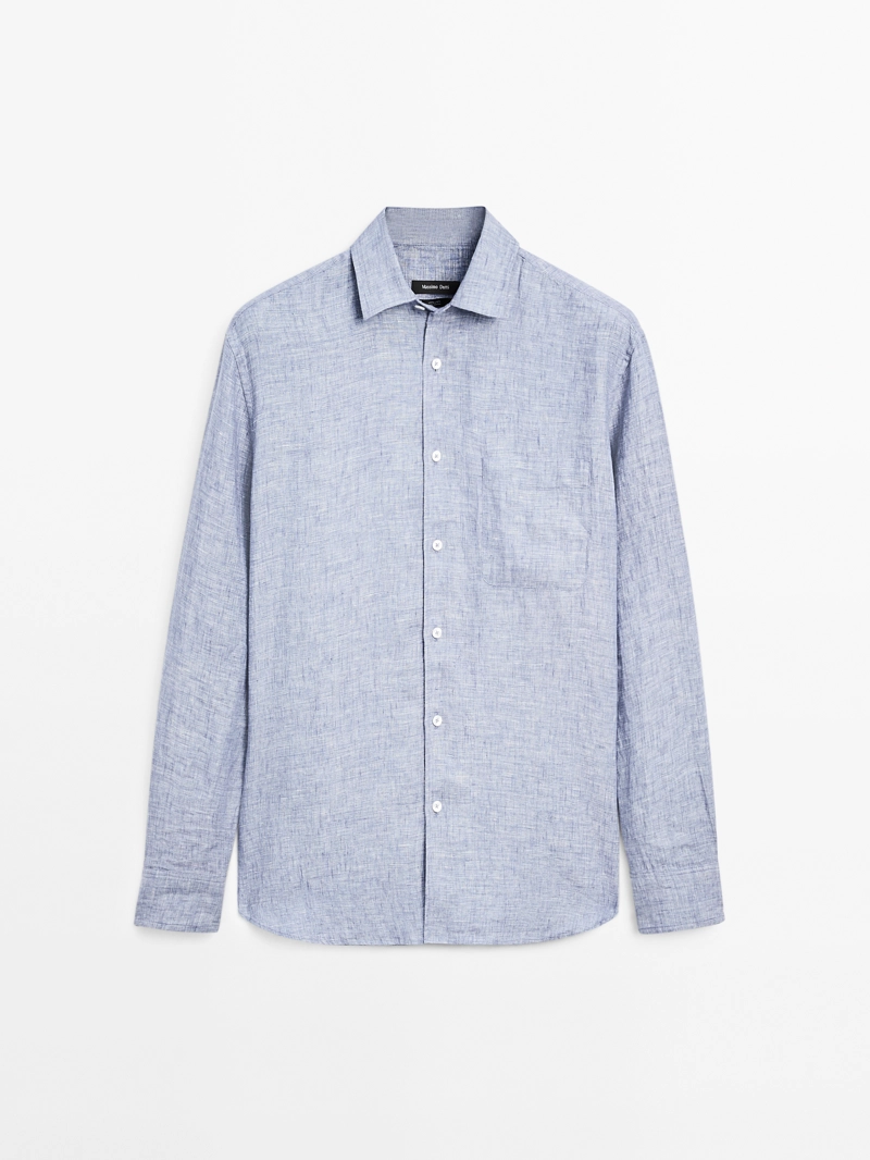 Рубашка regular fit из 100% льна