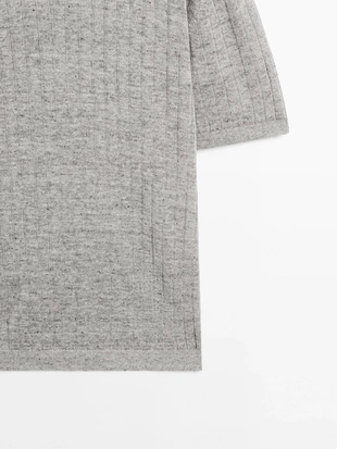 100% льняная вязаная футболка- Заказать в России