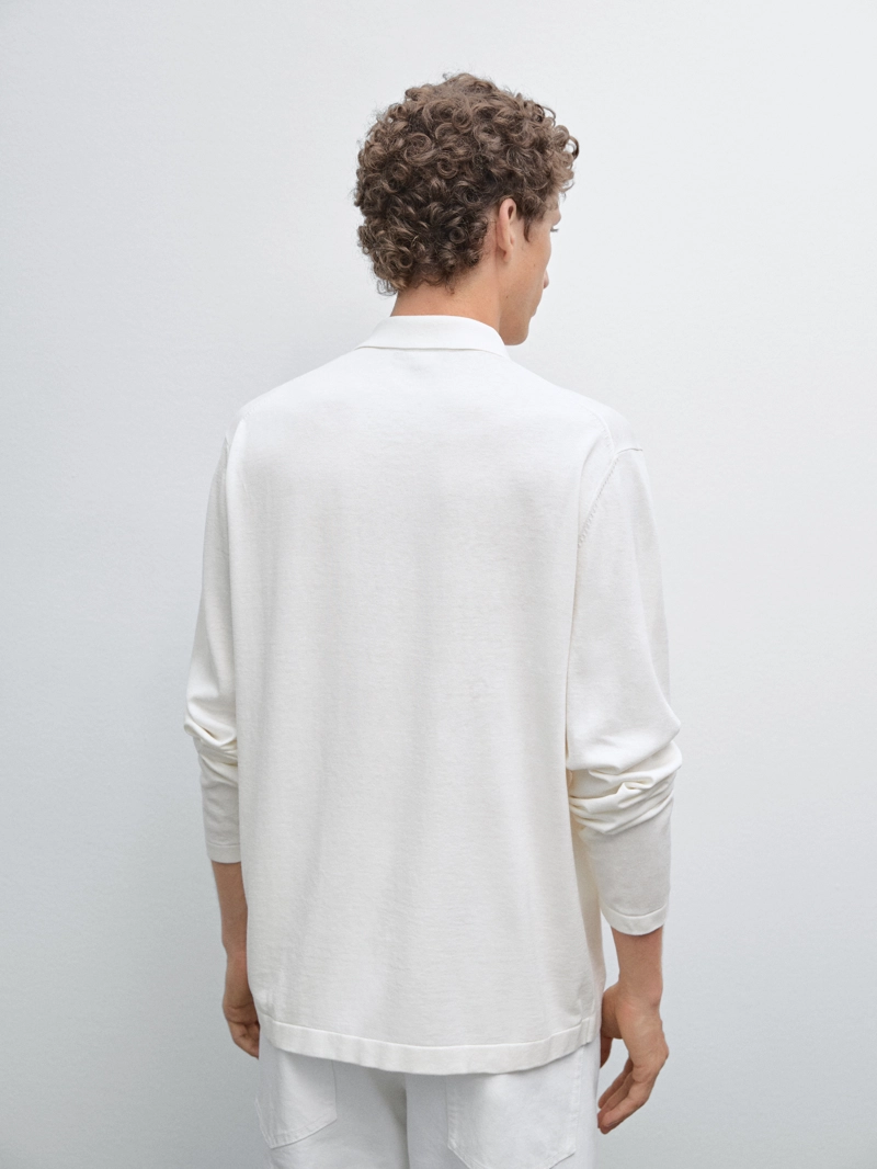 Кардиган с высоким воротником из хлопкового микса