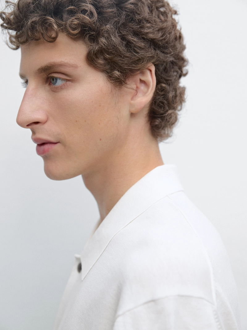 Кардиган с высоким воротником из хлопкового микса