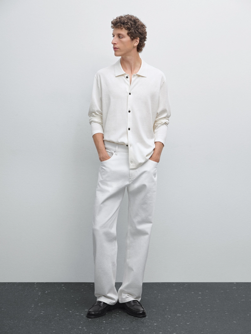 Кардиган с высоким воротником из хлопкового микса