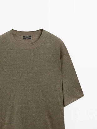 Свитер с короткими рукавами из льна одноразмерный- Заказать в России