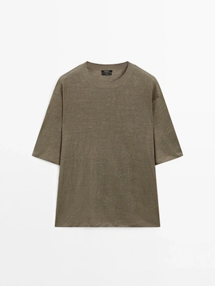 Свитер с короткими рукавами из льна одноразмерный- Заказать в России