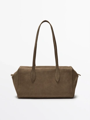 Сумка-сатчел из разделанной замши- Заказать в России