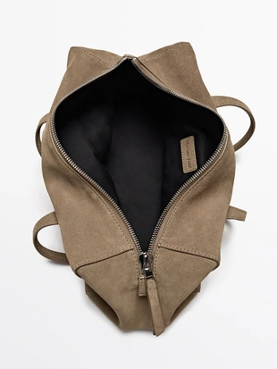 Сумка-сатчел из разделанной замши- Заказать в России