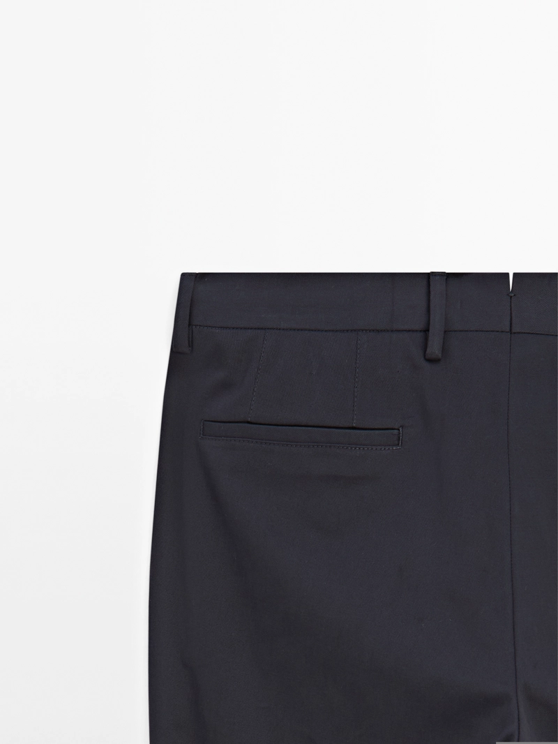 Брюки из хлопково-шерстяной смеси в стиле slim fit