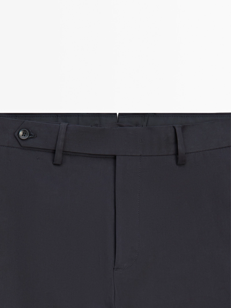 Брюки из хлопково-шерстяной смеси в стиле slim fit