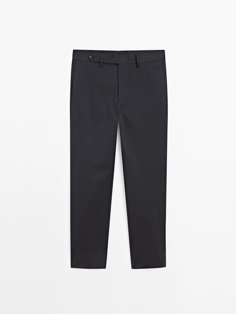 Брюки из хлопково-шерстяной смеси в стиле slim fit
