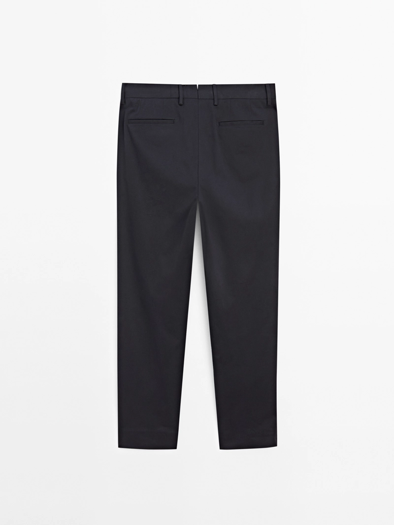Брюки из хлопково-шерстяной смеси в стиле slim fit