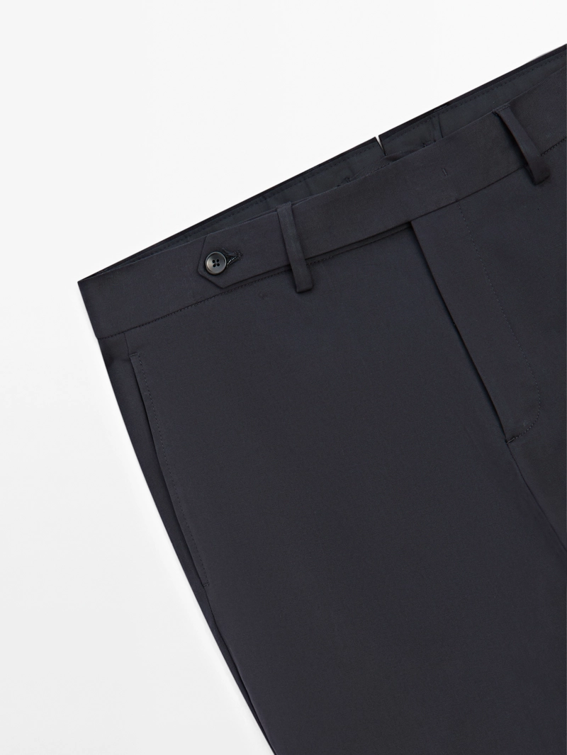 Брюки из хлопково-шерстяной смеси в стиле slim fit