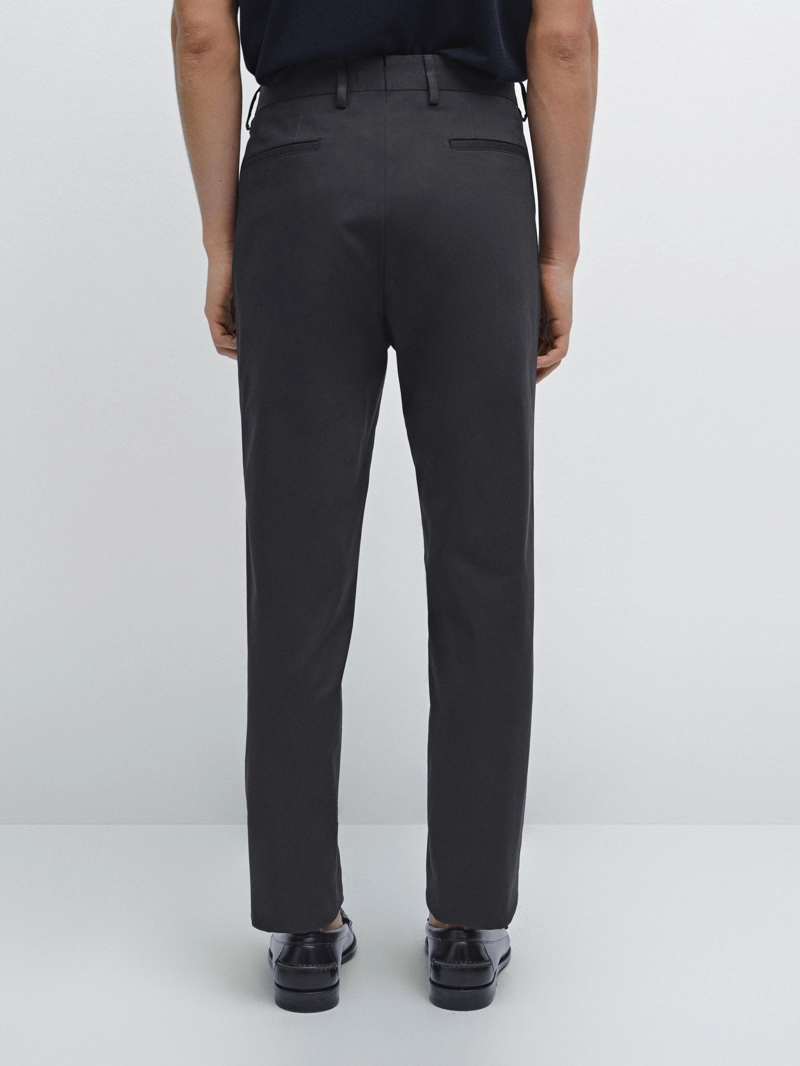 Брюки из хлопково-шерстяной смеси в стиле slim fit