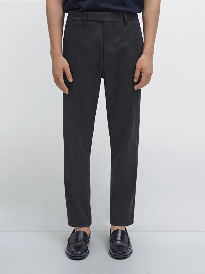 Брюки из хлопково-шерстяной смеси в стиле slim fit