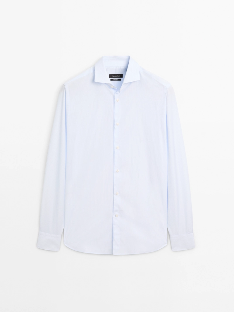 Рубашка в полоску slim fit 100% хлопок