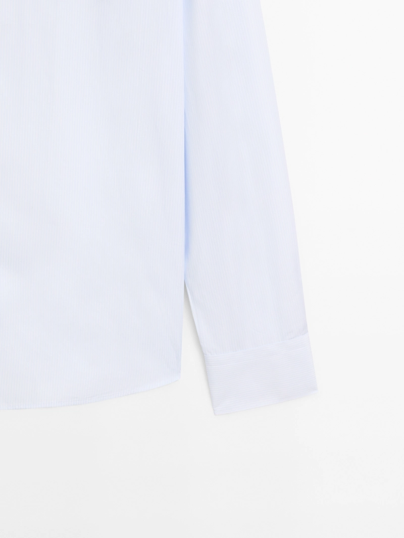 Рубашка в полоску slim fit 100% хлопок