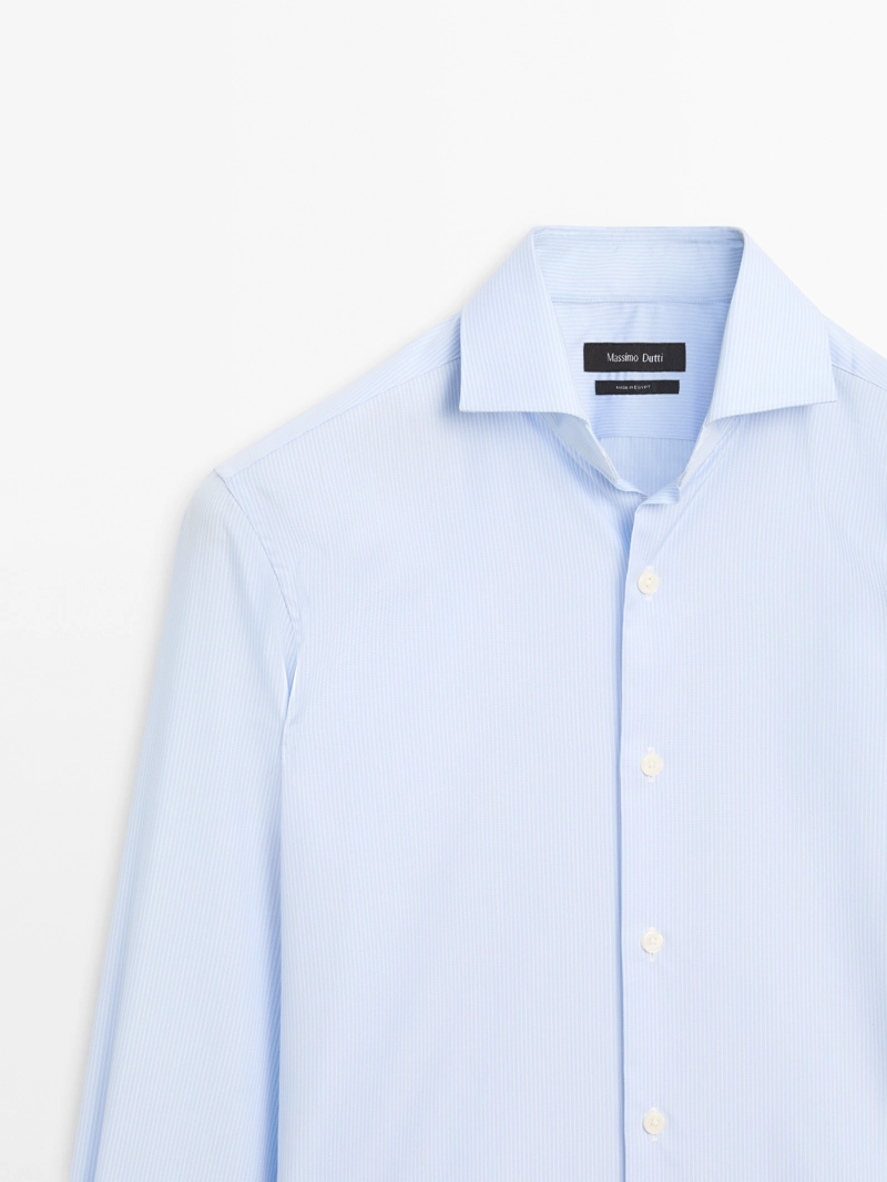 Рубашка в полоску slim fit из 100% хлопка
