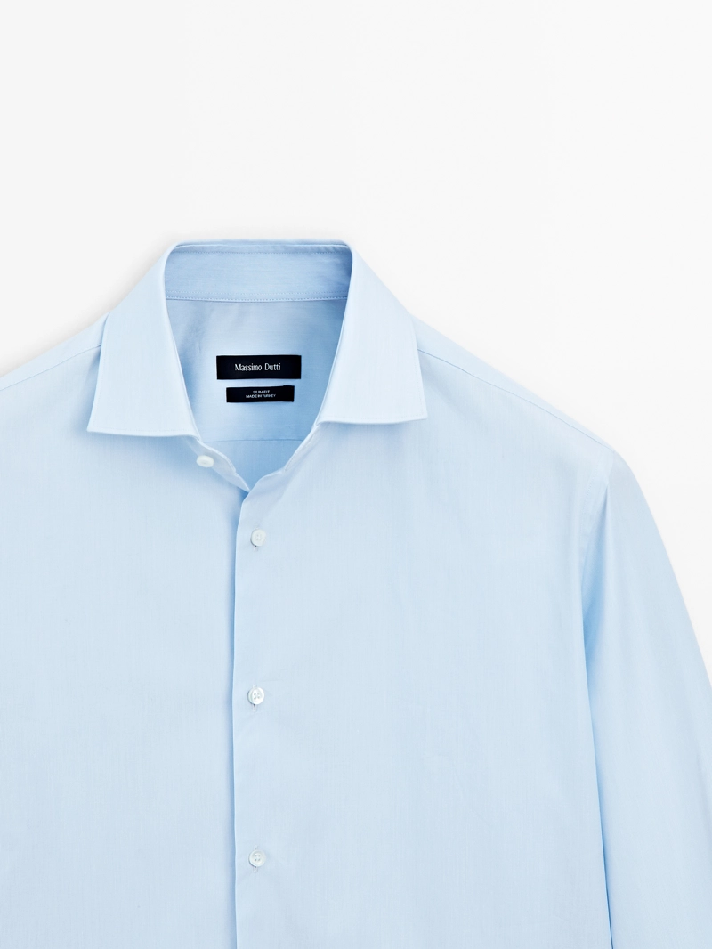 Рубашка в полоску slim fit из 100% хлопка