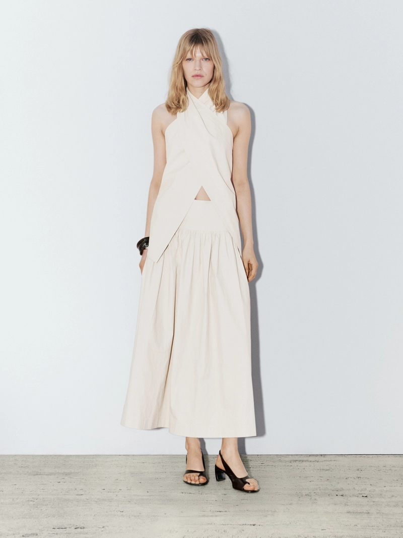 Льняная топ-блузка с завязками - studio