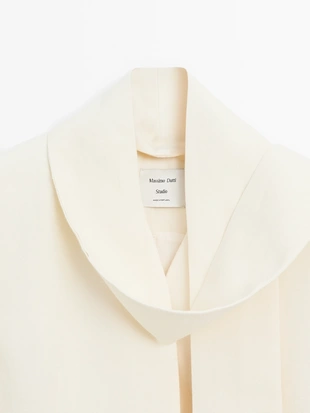 100% льняной укороченный жакет с деталями в виде шарфа - STUDIO- Заказать в России