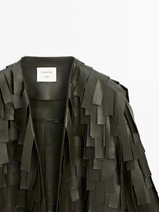 Куртка из овечьей кожи с отделкой бахромой - STUDIO- Заказать в России