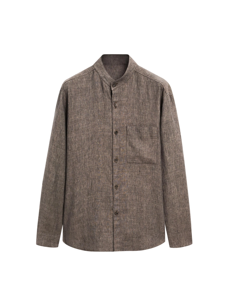 Рубашка overshirt свободного кроя с стойким воротником
