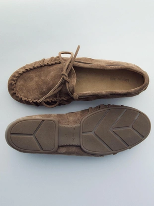 Мокасины из замши со сборками- Заказать в России