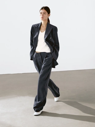 Пиджак из льняной смеси с полосатым узором- Заказать в России