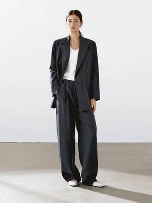 Пиджак из льняной смеси с полосатым узором- Заказать в России