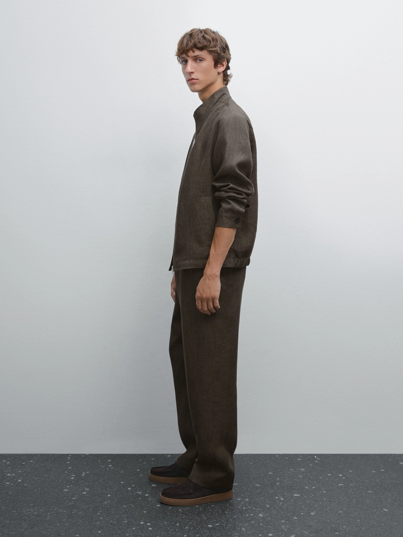 Брюки из льна total look delavé