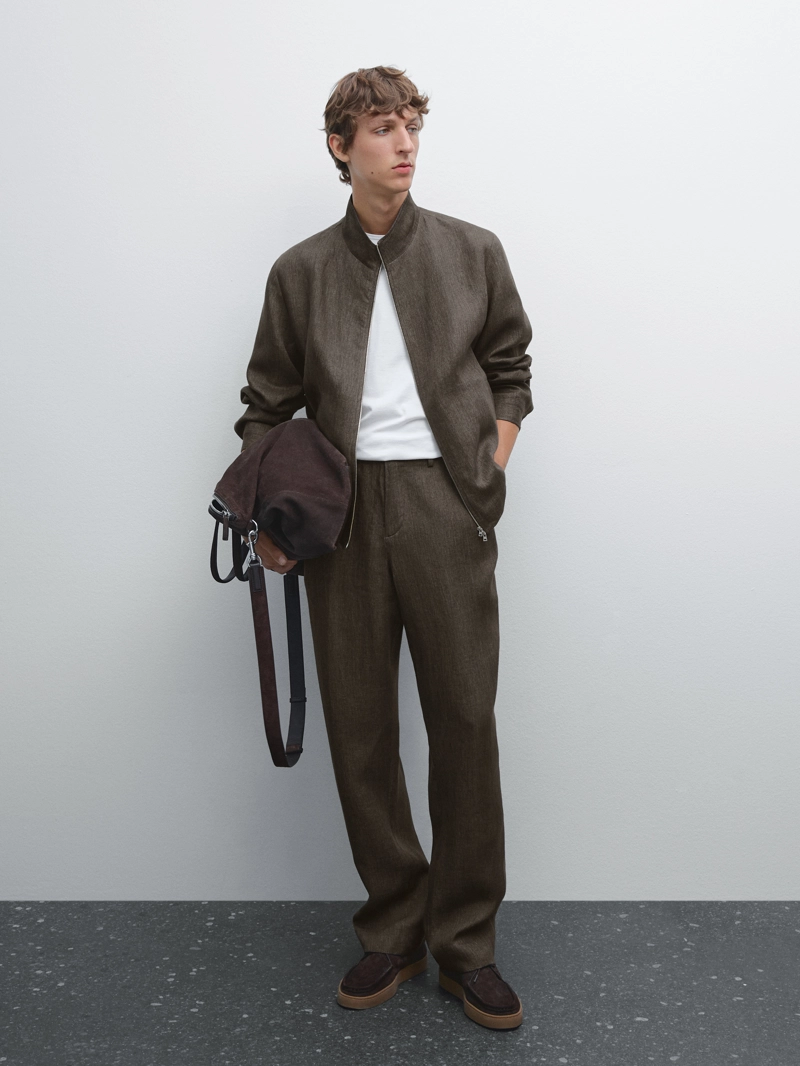 Брюки из льна total look delavé
