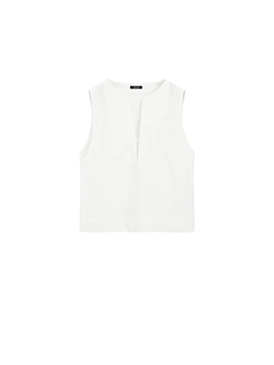 Блузка из 100% льна с деталями швов- Заказать в России